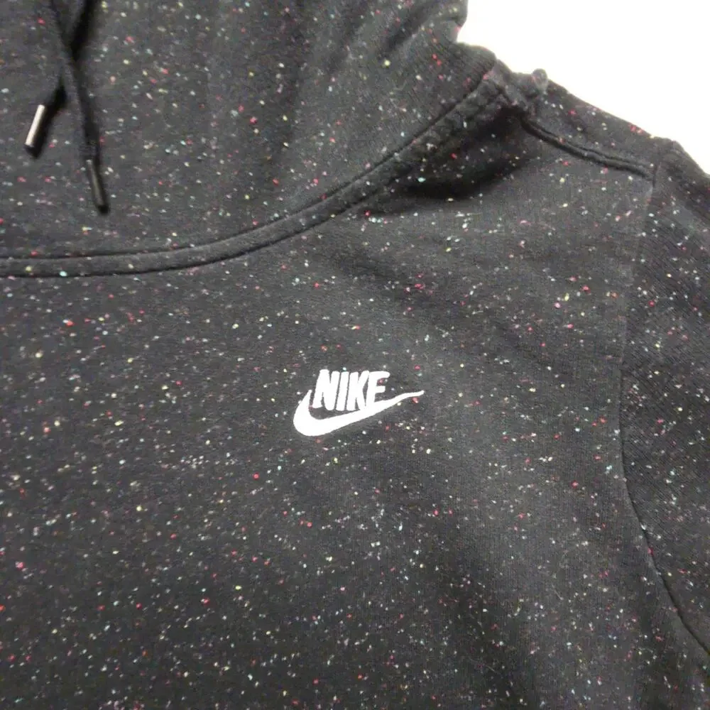 Nike Womens Black Rainbow Speckled Hoodie Jogger Set XL Cotton Blend Casual